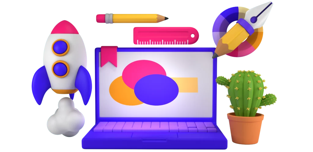 Outils créatifs utilisés par l'agence design graphique pour des projets de création visuelle.