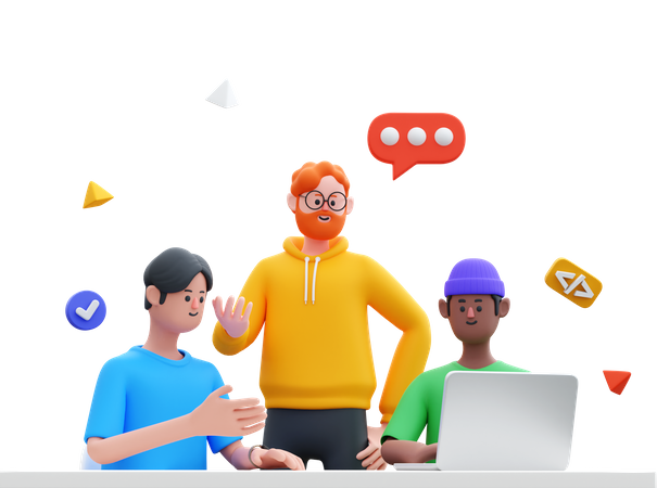 Équipe agence digitale en pleine communication pour une stratégie efficace.