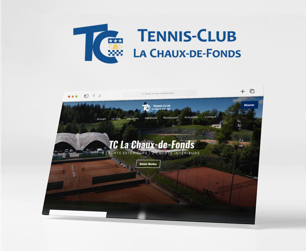 Site web du Tennis-Club La Chaux-de-Fonds dans le portfolio de l'agence web Sitchio.